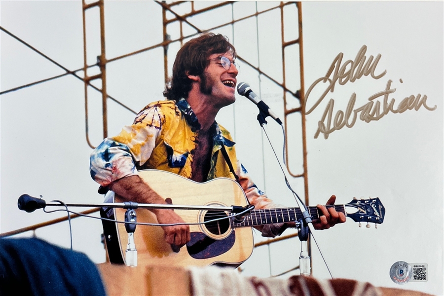 The Lovin Spoonful: John Sebastian Lot of 4 Signed Woodstock Photos (Beckett/BAS)