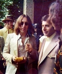 The Beatles: John Lennon SIGNED Event Worn Necktie from May 1975! Photo Proof! (JSA)