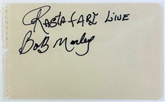 Bob Marley Signed & Inscribed 3.5" x 5.75" Album Page Segment (JSA/Epperson)