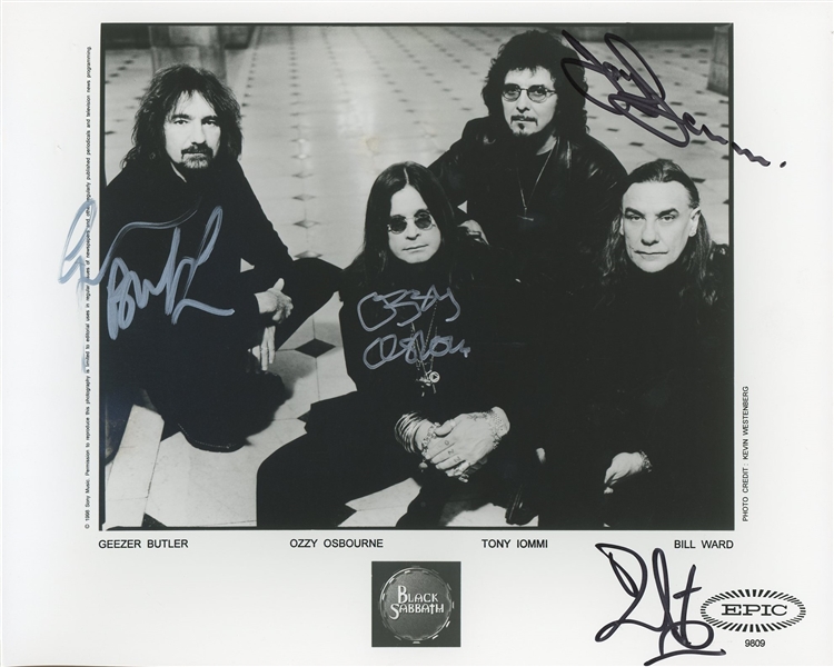 Black Sabbath: Fully Group Signed 8" x 10" Epic Promo Photo (Epperson/REAL)