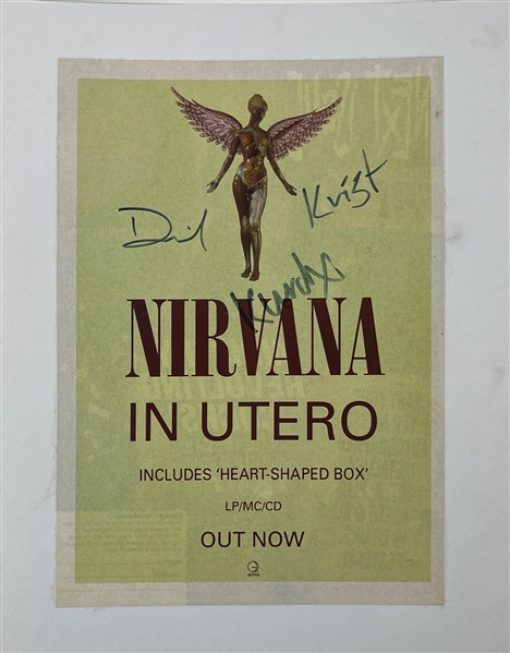 Nirvana Group Signed Magazine Photo (Matted)(Epperson/REAL LOA)