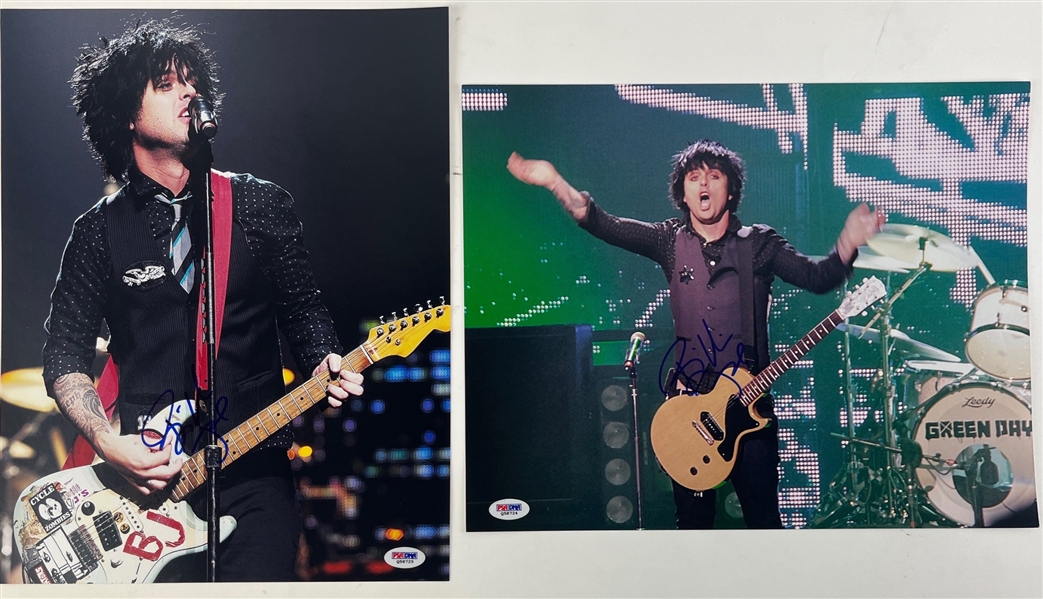 Green Day: Billie Joe Armstrong Lot of Two (2) Signed 11" x 14" Photos (PSA/DNA)