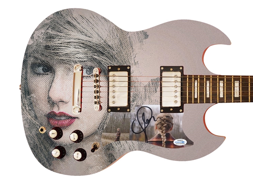 Taylor Swift Signed Evermore Graphic Guitar (ACOA)