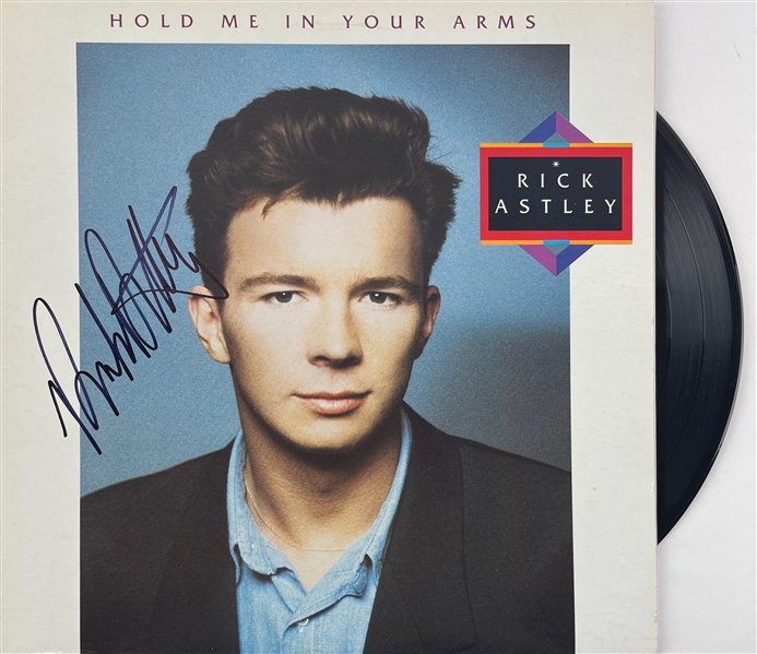 Rick Astley In-Person Signed "Hold Me in Your Arms" Album Cover w/ Vinyl (Third Party Guaranteed)