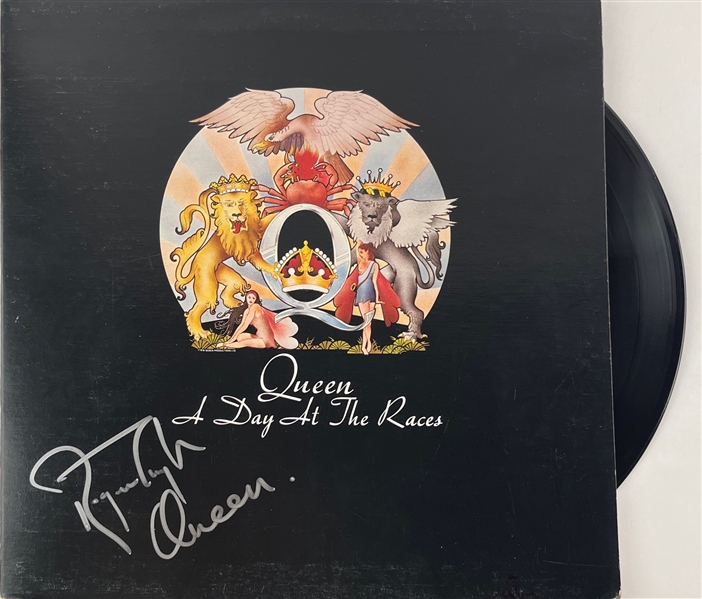 Queen: Roger Taylor In-Person Signed "A Day at the Races" Album Cover w/ Vinyl (Third Party Guaranteed)