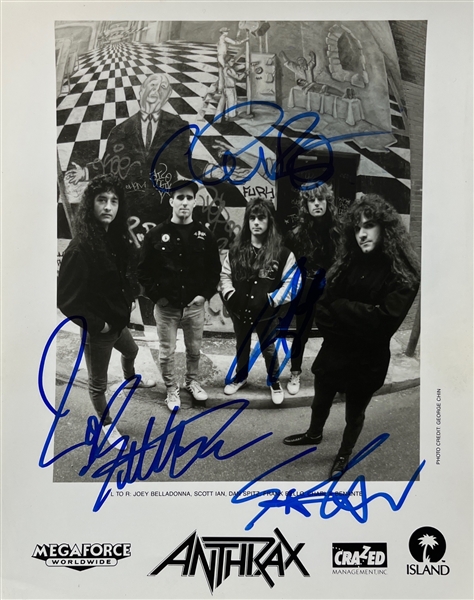 Anthrax: In-Person Group Signed 8" x 10" Promo Photo (Third Party Guaranteed)