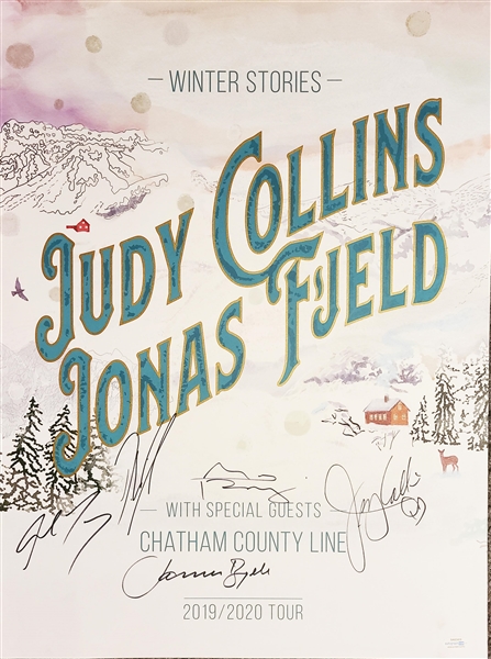 Judy Collins, Jonas Fjeld & Chatham County Line Signed 18" x 24" Concert Poster (ACOA)