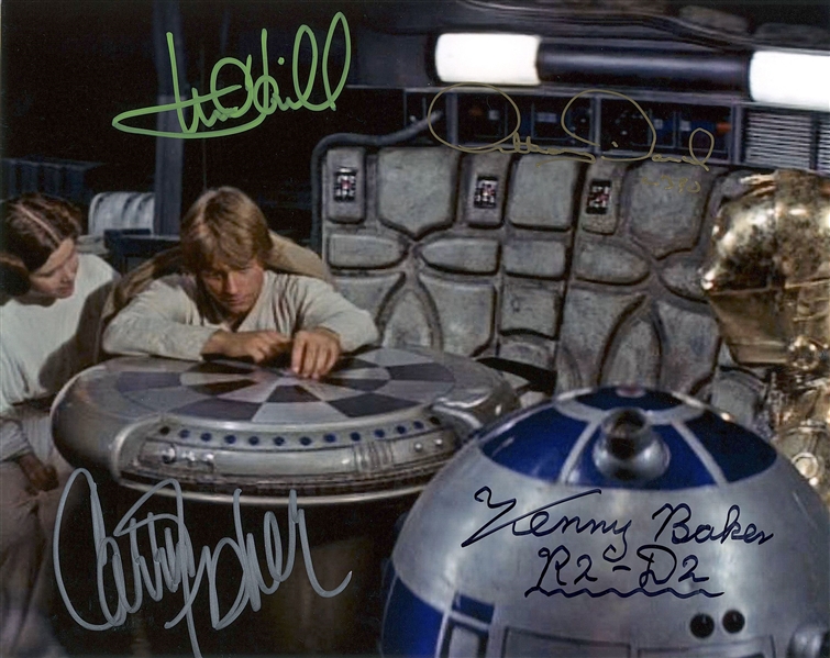 Star Wars: Fisher, Ford, Daniels & Baker Multi-Signed 10” x 8” Photo From “A New Hope” (Third Party Guaranteed)