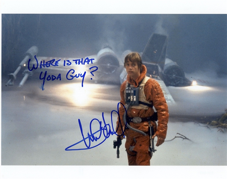 Star Wars: Mark Hamill w/ “Yoda” Quote Signed 10” x 8” Photo from “The Empire Strikes Back” (Third Party Guaranteed)