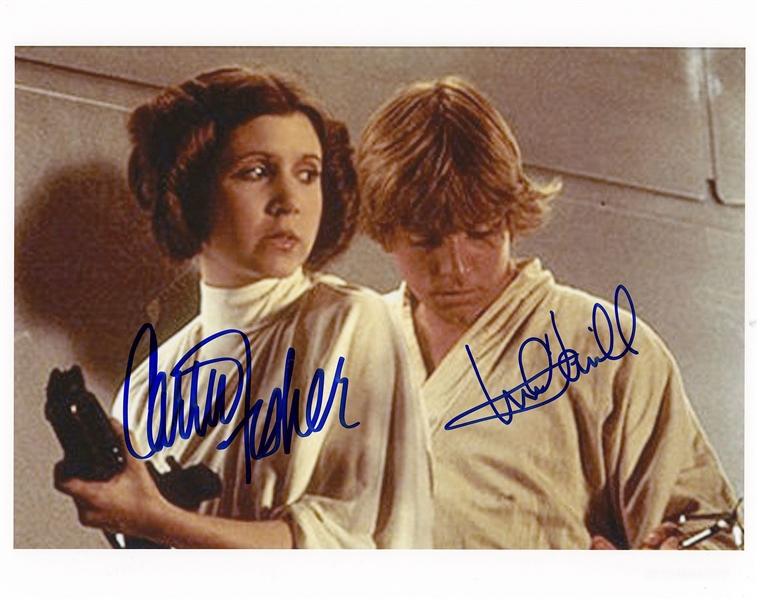 Star Wars: Carrie Fisher & Mark Hamill Signed 10” x 8” Photo From “A New Hope” (Third Party Guaranteed)