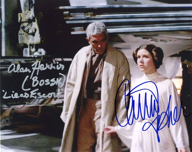 Star Wars: Carrie Fisher & Alan Harris Signed 10” x 8” Photo from “A New Hope” (Third Party Guaranteed)