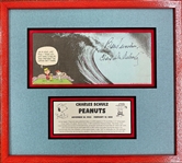 Charles Schulz Signed 12” x 6” Golf Comic Strip Framed (JSA Authentication) 