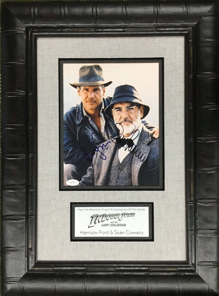Harrison Ford & Sean Connery Dual-Signed 8” x 10” “Indiana Jones and the Last Crusade” Photo Framed (JSA Authentication) 