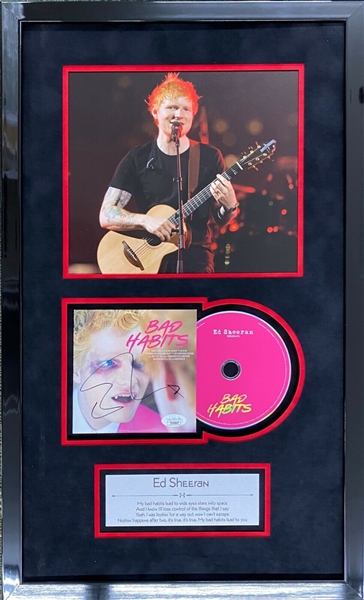 Ed Sheeran Signed “Bad Habits” CD Framed (JSA Authentication) 