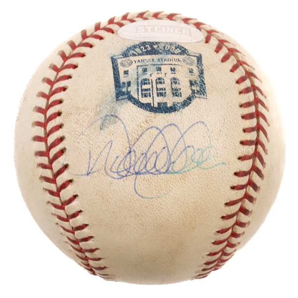 Derek Jeter Signed Game-Used ROMLB 2008 Yankee Stadium Final Baseball (MLB & Steiner)