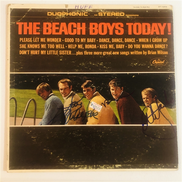 The Beach Boys In-Person Group Signed “Today!” Album Record (3 Sigs) (John Brennan Collection) (Beckett/BAS Authentication)