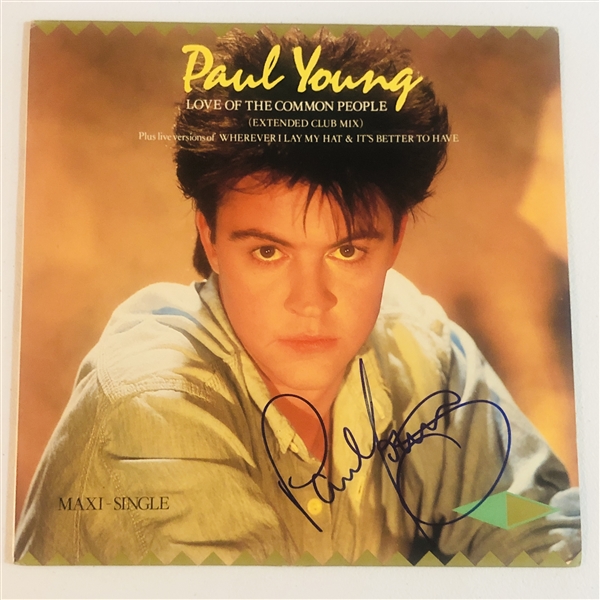Paul Young In-Person Signed “Love of the Common People” 12” Record (John Brennan Collection) (Beckett/BAS Authentication)