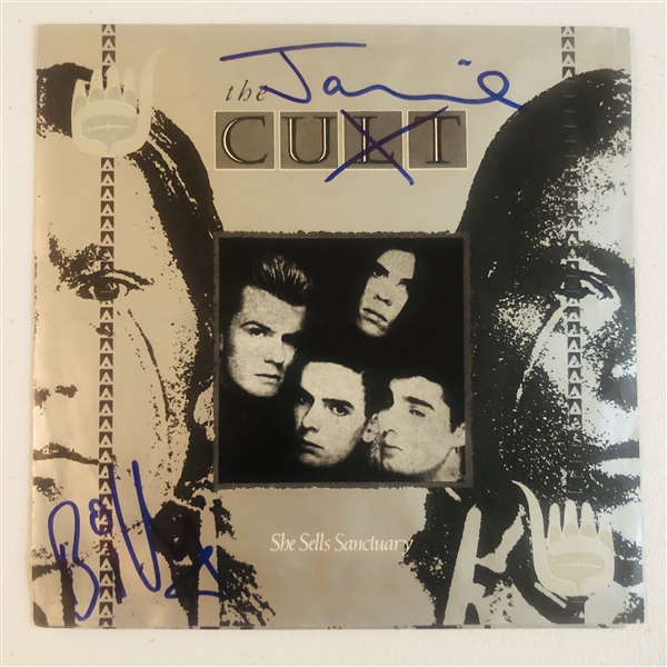 The Cult In-Person Group Signed “She Sells Sanctuary” 45 RPM Record (3 Sigs) (John Brennan Collection) (Beckett/BAS Authentication)