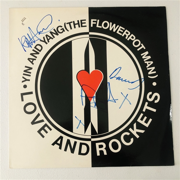 Love & Rockets In-Person Group Signed “Yin and Yang” 12” EP Record (3 Sigs) (John Brennan Collection) (JSA Authentication)
