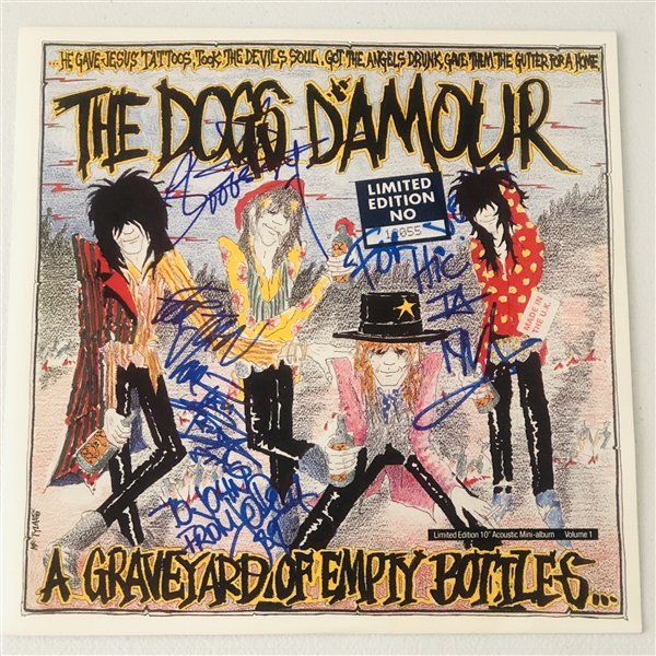 Dogs D’Amour In-Person Group Signed “A Graveyard of Empty Bottles” 10” EP Record (John Brennan Collection) (Beckett/BAS Authentication)
