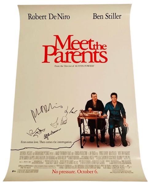Meet the Parents Cast Signed Full-Sized 27” x 40” Movie Poster (5 Sigs) (Beckett/BAS LOA) 