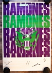 Ramones Group Signed One Sheet 1991 Spanish Tour Poster (4 Sigs) (ACOA Authentication)