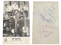 The Beatles Group Signed 3.5" x 5.25" Parlaphone Records Promotional Photo (JSA & Tracks LOAs)