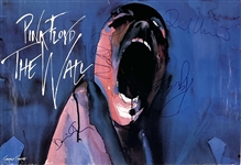 Pink Floyd RARE Group Signed "The Wall" Scarfe Art Poster with All 4 Original Members! (Ex. Mike Wehrmann)(JSA LOA & Floyd Authentic Guaranteed)