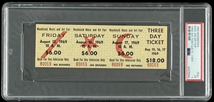 Original 1969 Woodstock Three Day Ticket (PSA/DNA Encapsulated)