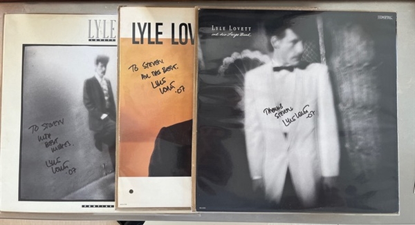 Lyle Lovett Lot of Three Signed Albums (Third Party Guaranteed)