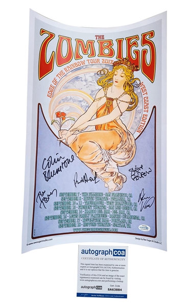The Zombies: Group Signed 14" x 18" Poster (5 Sigs)(ACOA) 