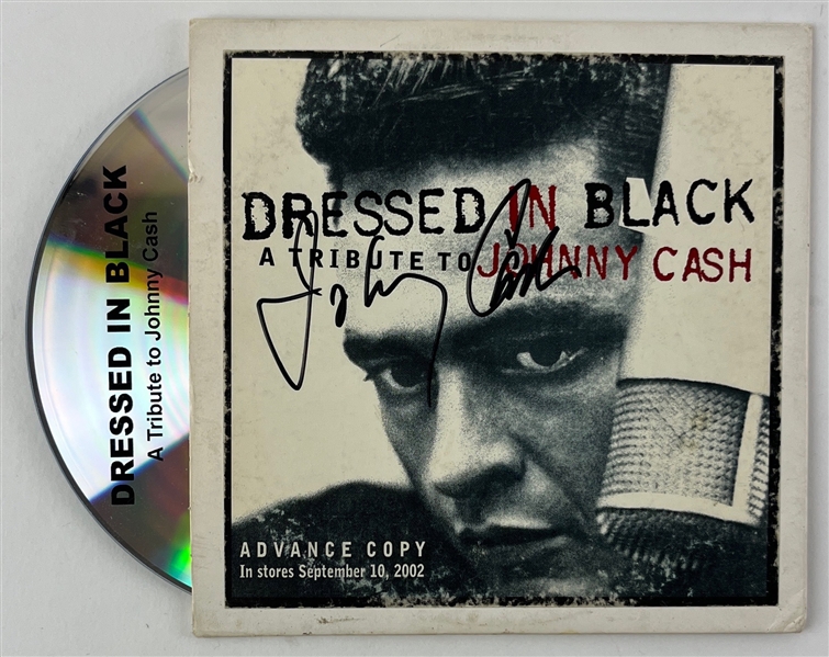 Johnny Cash Signed "Dressed in Black" CD Sleeve w/ Disc (JSA LOA)