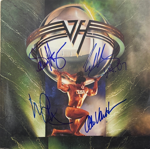 Van Halen Group Signed "5150" Album Cover w/ Vinyl (4 Sigs)(Epperson/REAL LOA)