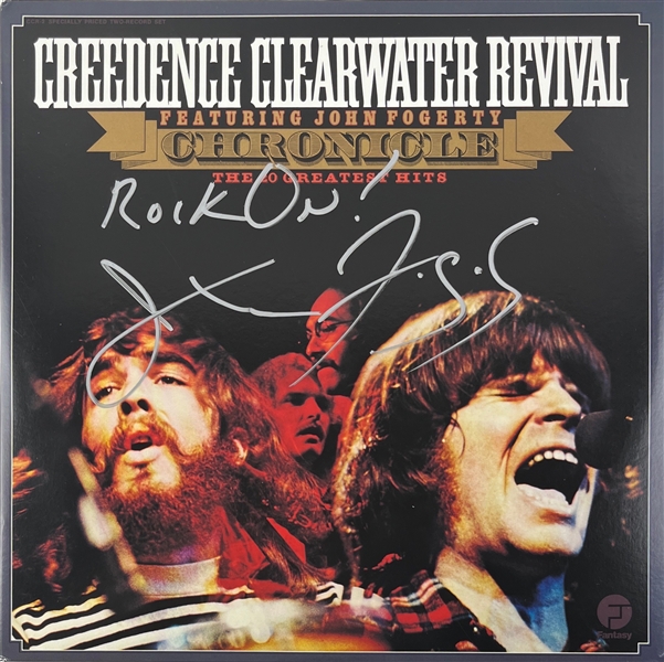 John Fogerty Signed Creedence Clearwater Revival "Greatest Hits" Album Cover w/ Vinyl (Beckett/BAS)