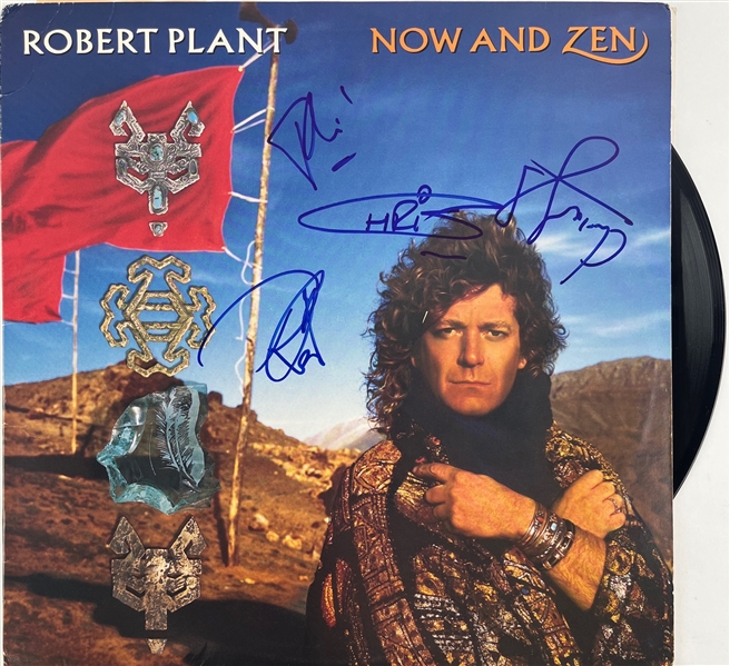 Robert Plant Group Signed "Now and Zen" Album Cover w/ Vinyl (4 Sigs)(Epperson/REAL)