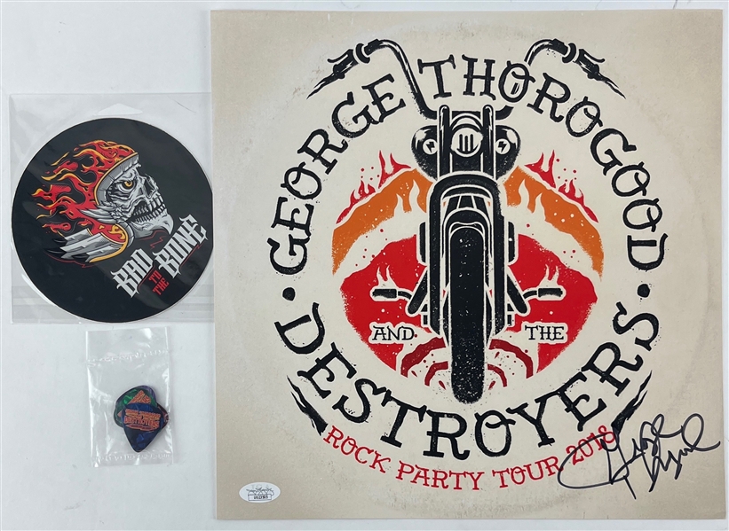 George Thorogood Signed 12" x 12" Album Insert w/ Swag (JSA)