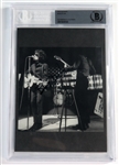 Bob Dylan Signed 4.5" x 4.5" Photo Playing the Guitar (Beckett/BAS Encapsulated & JSA LOA) 