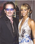 U2: Bono & Beyonce In-Person Dual-Signed 8” x 10” Photo w/ “I Love Beyonce” Addition (Third Party Guaranteed)