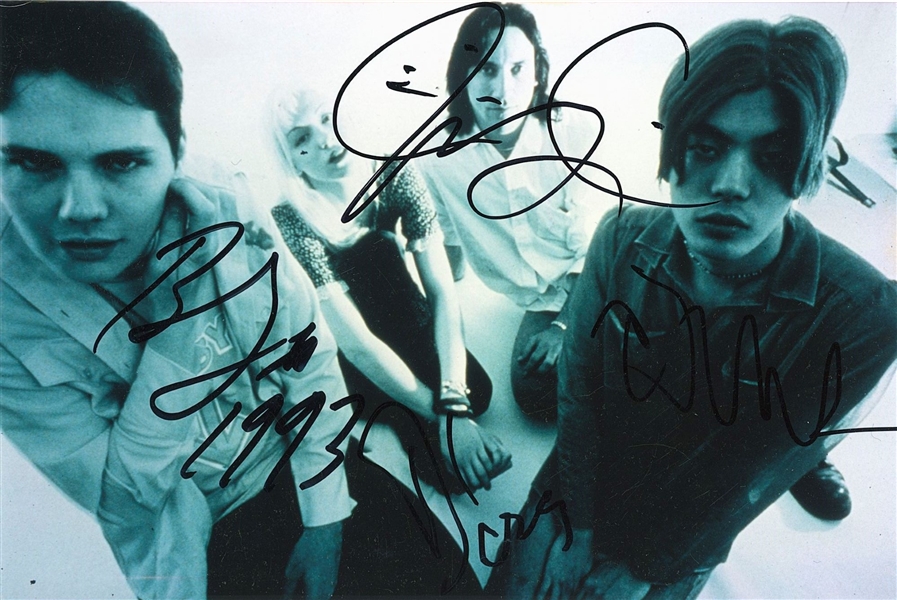 Smashing Pumpkins 1993 In-Person Rare Original Lineup Group Signed 7.5” x 5” Photo (4 Sigs) (Third Party Guaranteed)