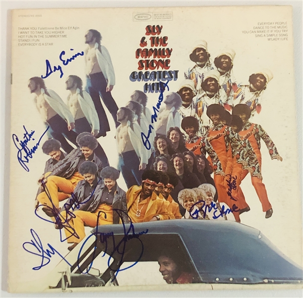 Sly & the Family Stone In-Person Group Signed “Greatest Hits” Album Record (7 Sigs) (PSA & JSA LOAs)