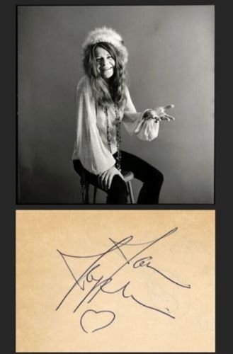 Janis Joplin & Redd Foxx Signed 1960s Album Page (JSA LOA)