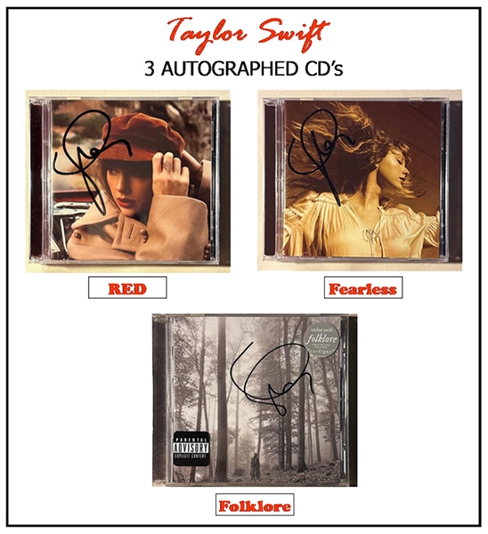 Taylor Swift (3) Signed CDs (Third Party Guaranteed)