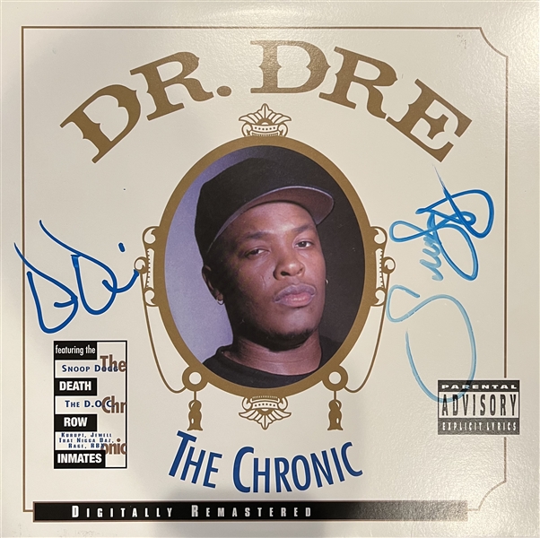 Dr. Dre & Snoop Doggy Dogg Signed "The Chronic" Record Album (ACOA LOA)