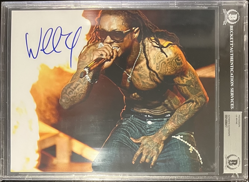 Lil Wayne Signed 8" x 10" Color Photo (Beckett/BAS Encpasulated & Beckett LOA)