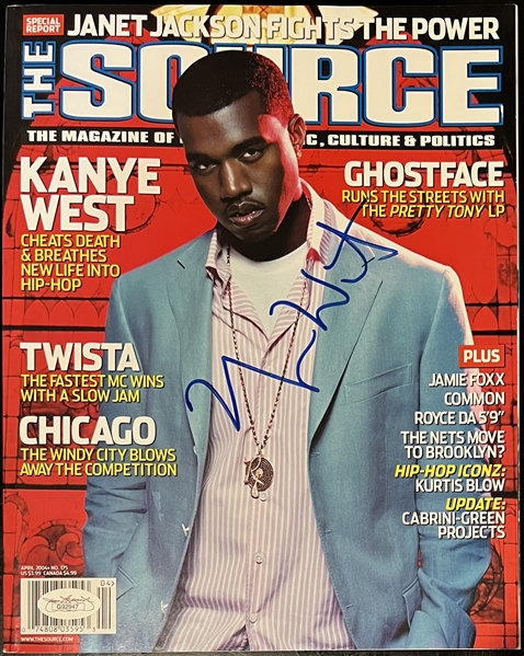 Kanye West Signed April 2004 The Source Magazine with Rare Early Autograph (JSA COA)