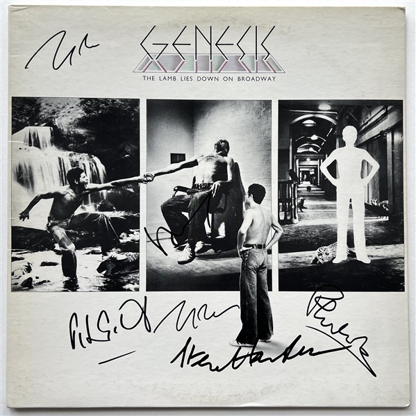 Genesis In-Person Group Signed “The Lamb Lies Down on Broadway” Album Record (5 Sigs, + An Extra Banks) (JSA Authentication)