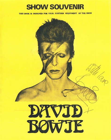 David Bowie Signed 1973 “Aladdin Sane” Program Cover (Roger Epperson/REAL LOA) (Andy Peters Bowie Expert) 