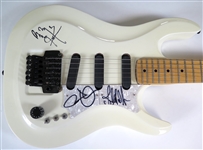 Led Zeppelin Group Signed White Epiphone Guitar (3 Sigs) (Beckett/BAS & JSA LOA)