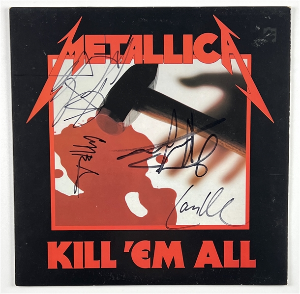 Metallica Vintage Group Signed w/ Cliff “Kill ‘Em All” Album Record (4 Sigs) (Third Party Guaranteed)