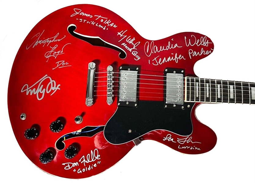 BACK TO THE FUTURE Cast Signed Guitar! Fox, Lloyd, Thompson, Tolkan + 3 More! (Celebrity Authentics)
